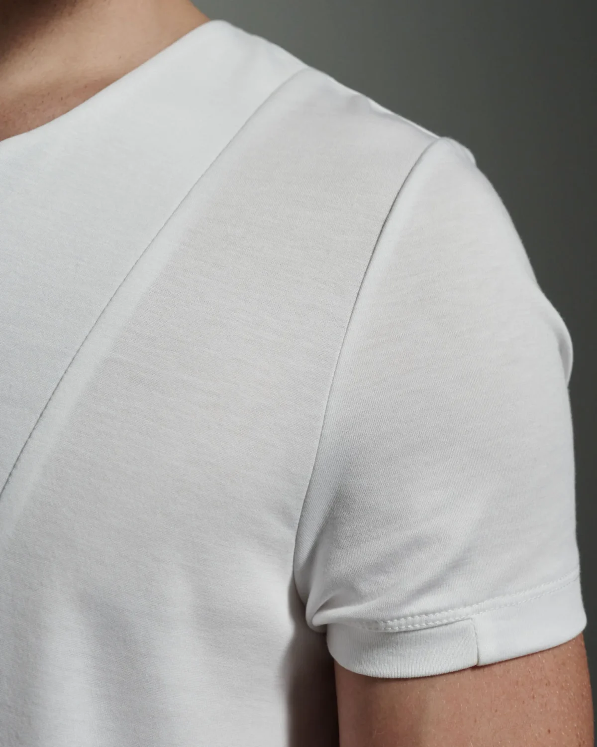 Bib Fronted V-neck with Panelled Shapes