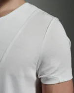 Bib Fronted V-neck with Panelled Shapes