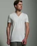 Bib Fronted V-neck with Panelled Shapes