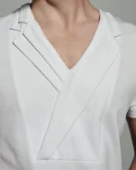 Bib-fronted V-neck with Layered Lapels