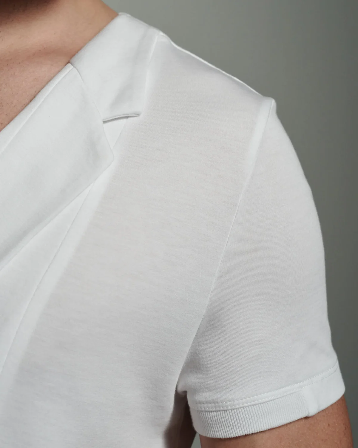 Bib-fronted V-neck with Layered Lapels