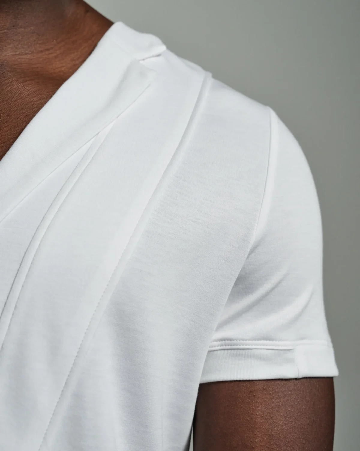 Bib-fronted V-Neck | Asymmetric Lapels & Paneling