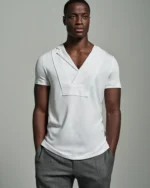 Bib-fronted V-Neck | Asymmetric Lapels & Paneling
