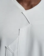 Crew-neck with Peak Lapel Appliqué