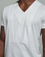 Bib-fronted V-neck with Striped Paneling