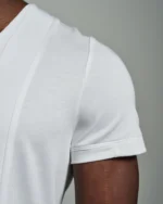 Bib-fronted V-neck with Striped Paneling