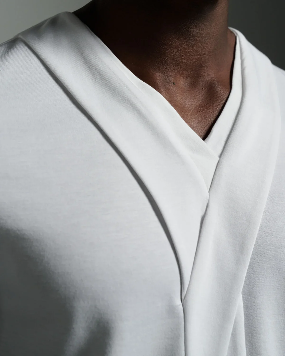 V-neck with Criss-Cross Neck Tie | | White T shirt | W Rubens | Made in UK | Minimalistic Design | UK craftsmanship & British artistry |