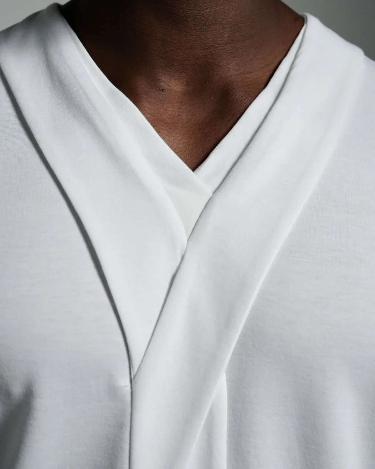 V-neck Narrow Panel with Asymmetric Lapels