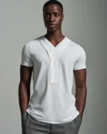 V-neck with Criss-Cross Neck Tie