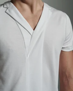 V-neck Narrow Panel with Asymmetric Lapels