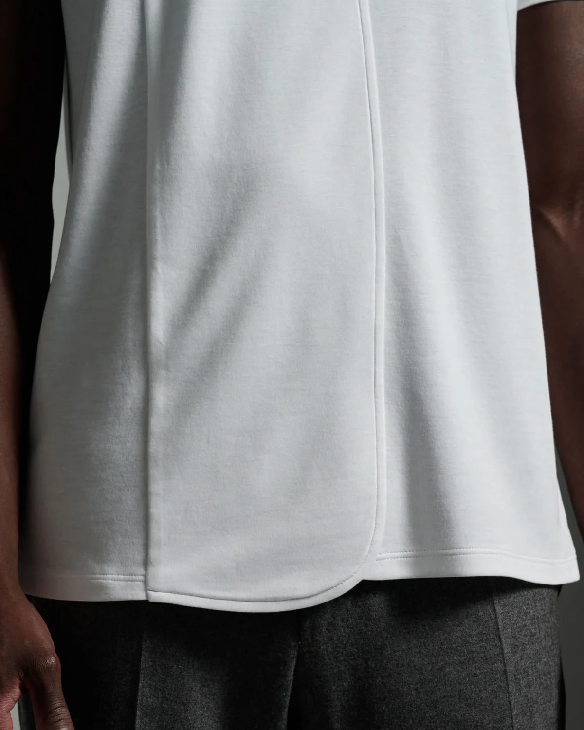 Asymmetric Crew Neck with Notch Lapel & Panel Fronts