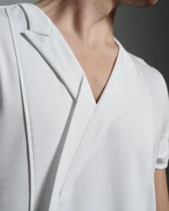 Asymmetric V-neck with Lapels & Inserts