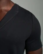 Slim Fit Bib Fronted T-Shirt with Asymmetric Lapels