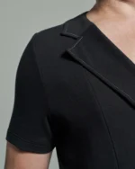 Deep Fronted Bib with Asymmetric Lapels & Contrast Stitching