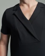 Slim Fit Bib Fronted T-Shirt with Asymmetric Lapels