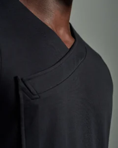 Peak Lapel Appliqué Front Slim Fit T-Shirt