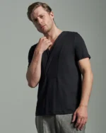 Slim Fit Bib Fronted T-Shirt with Layered Panels