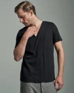 Slim Fit Bib Fronted T-Shirt with Layered Panels