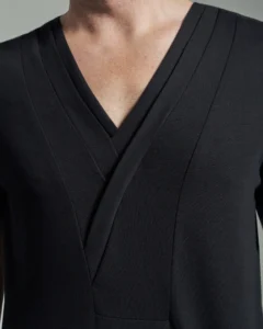 Slim Fit Bib Fronted T-Shirt with Layered Panels