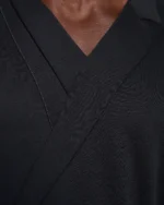 Shawl Fold Neck with Lapel and Contrast Stitching