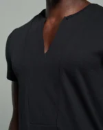 Slim Fit Bib Fronted T-Shirt with Inverted Peak Lapels