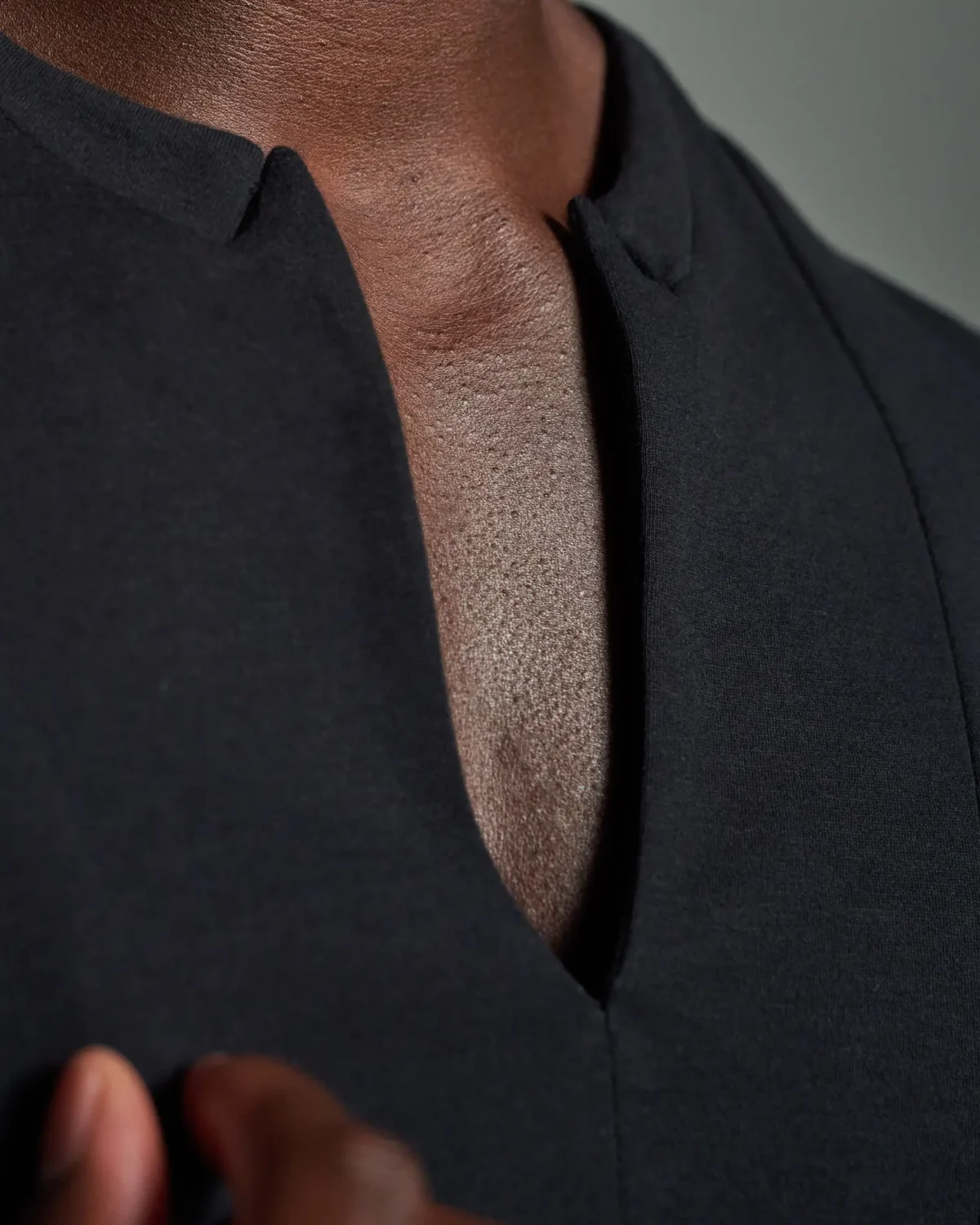 Slim Fit Bib Fronted T-Shirt with Inverted Peak Lapels