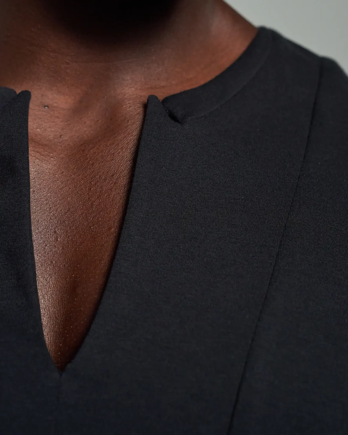 Slim Fit Bib Fronted T-Shirt with Inverted Peak Lapels