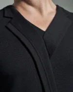 Slim Fit Bib Fronted T-Shirt with Asymmetric Lapels & Insert