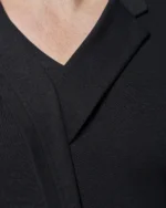 Slim Fit Bib Fronted T-Shirt with Asymmetric Lapels & Insert