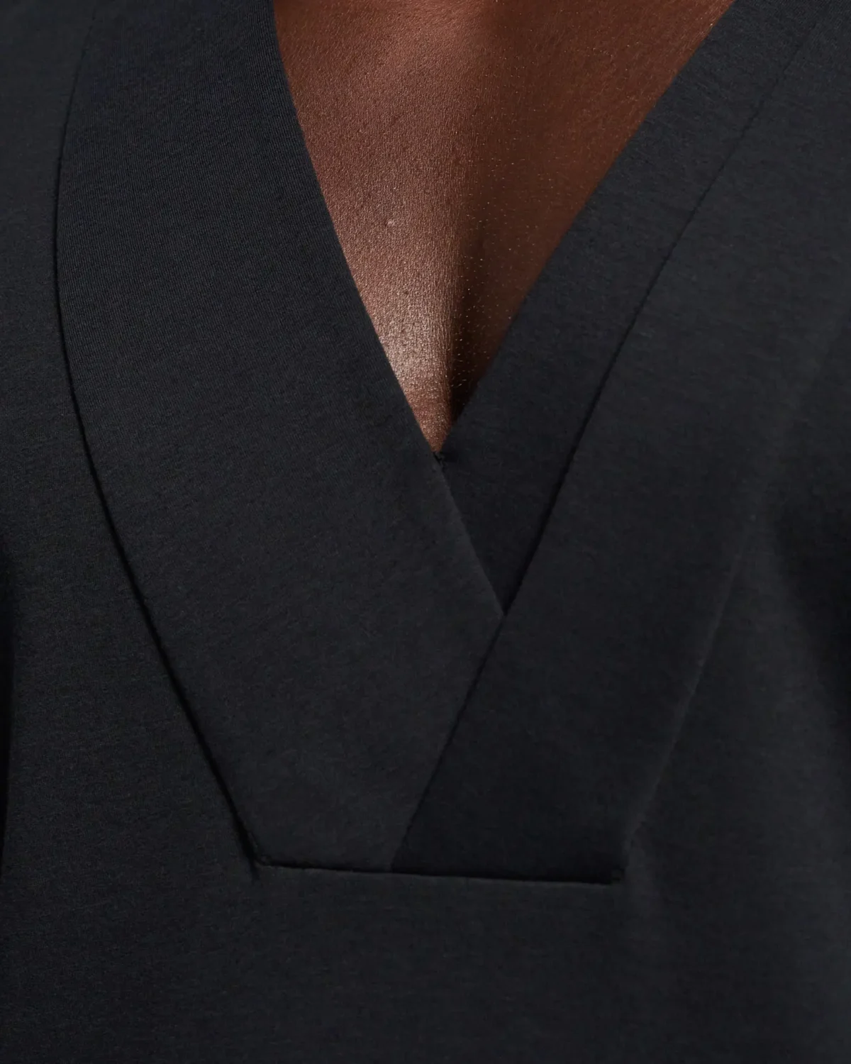 Layered V-Neck Folded Panelled T-Shirt