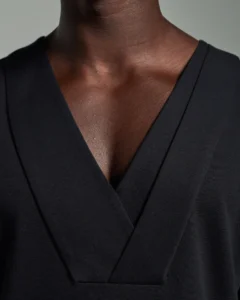 Layered V-Neck Folded Panelled T-Shirt
