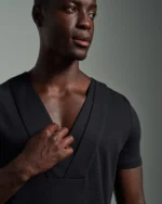 Layered V-Neck Folded Panelled T-Shirt
