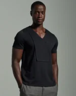 Bib Fronted V-neck with Panelled Insert