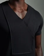 Bib Fronted V-neck with Panelled Insert