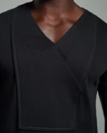 Bib Fronted V-neck with Panelled Insert