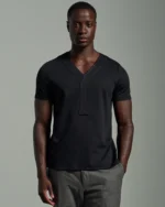 Slim Fit Crew Narrow Applique T-Shirt with Contrasting Stitch