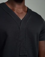 Slim Fit Crew Narrow Applique T-Shirt with Contrasting Stitch