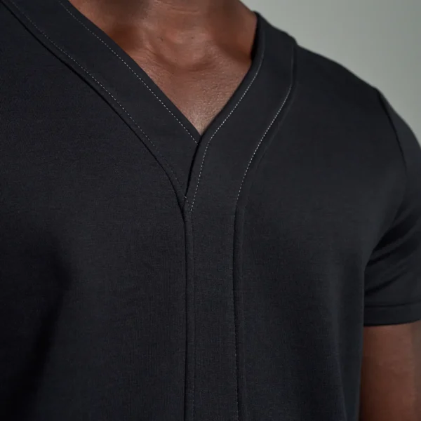 Slim Fit Crew Narrow Applique T-Shirt with Contrasting Stitch