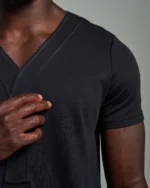 Slim Fit Crew Narrow Applique T-Shirt with Contrasting Stitch