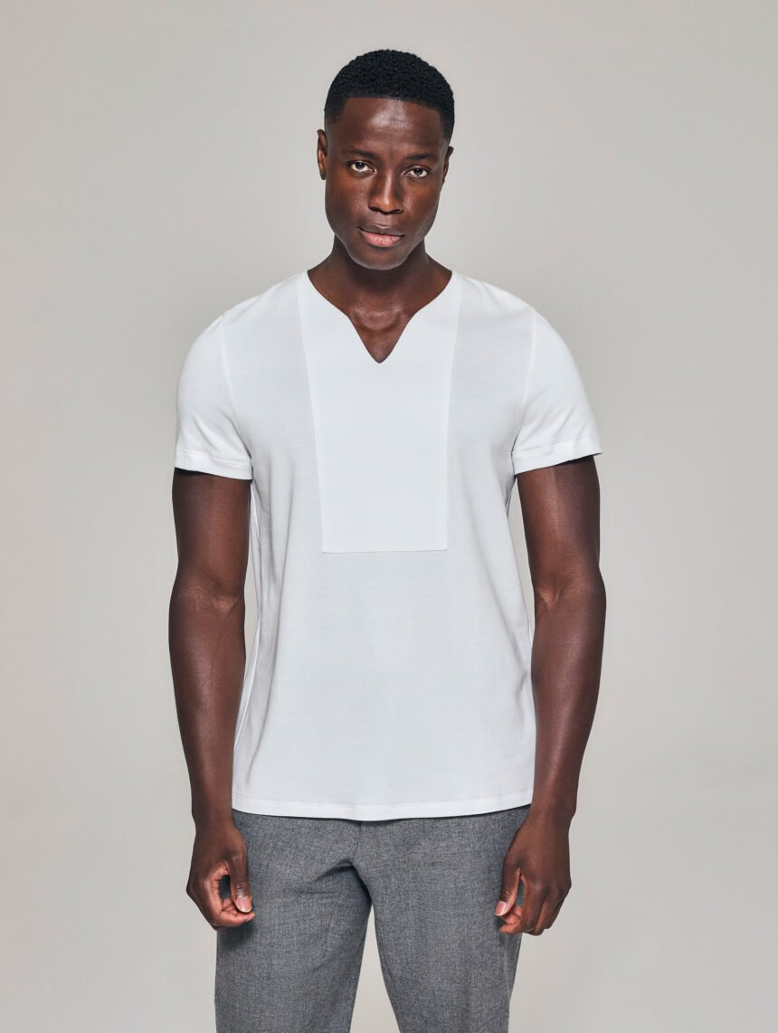 Style No: 0032 | Notched Bib Cotton T-Shirt
